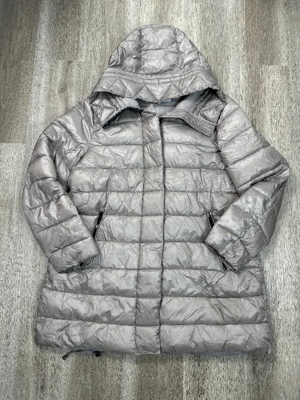 Jacket Puffer & Quilted By Nine West In Silver, Size: Xl