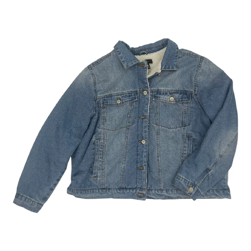 Jacket Denim By Forever 21 In Blue Denim, Size:3X