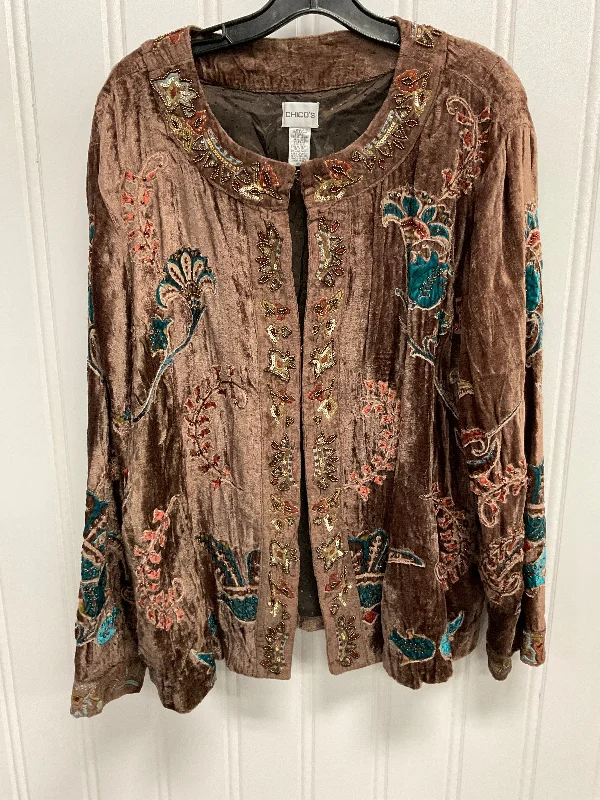 Jacket Other By Chicos In Brown, Size: Xl