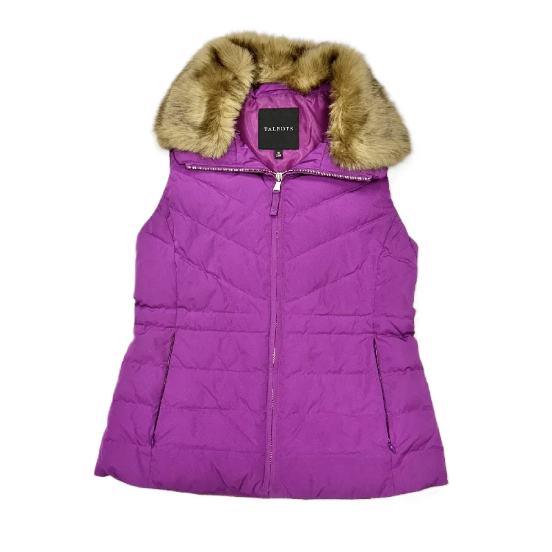 Vest Puffer & Quilted By Talbots In Purple, Size: Xs