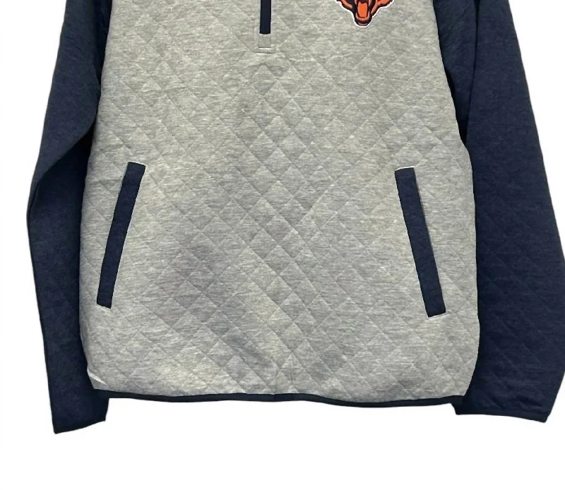 Men's Chicago Bears 1/4-Zip Pullover In Grey