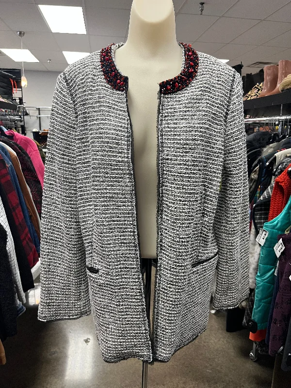 Jacket Other By Chicos In Black & White, Size: L