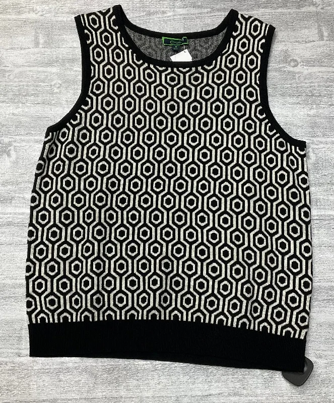 Vest Sweater By C Wonder In Black & White, Size: M