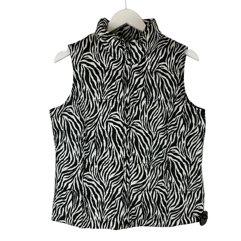 Vest Faux Fur & Sherpa By Charter Club In Zebra Print, Size: Sp