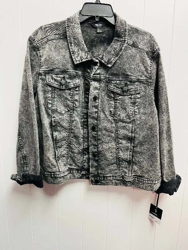 Jacket Denim By Simply Vera In Grey Denim, Size: Xl