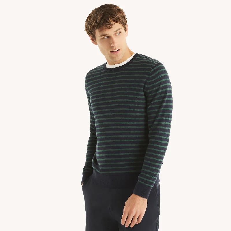 Nautica Mens Navtech Striped Crewneck Sweater