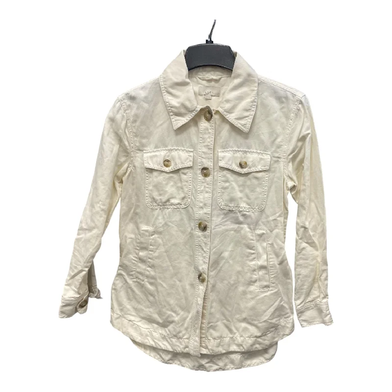 Jacket Shirt By Loft In Cream, Size:Xxs