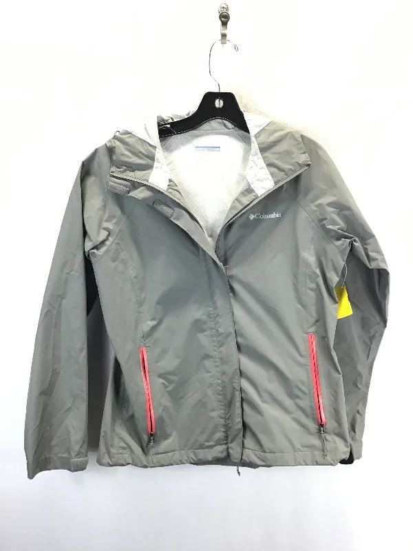 Jacket Windbreaker By Columbia In Grey, Size: S