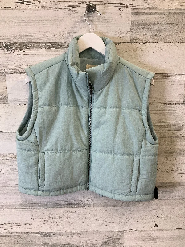 Vest Puffer & Quilted By Thread And Supply In Green, Size: M