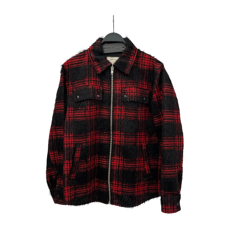 MAISON KITSUNE/Jacket/M/Wool/RED/Hombre Check/