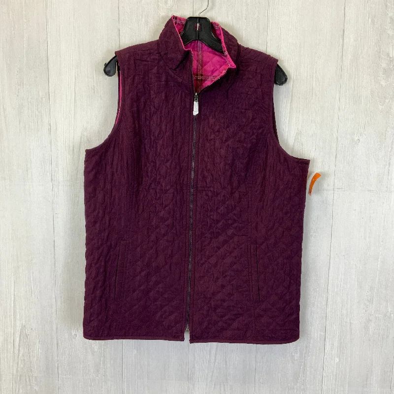 Vest Puffer & Quilted By Belle By Kim Gravel In Pink & Purple, Size: L